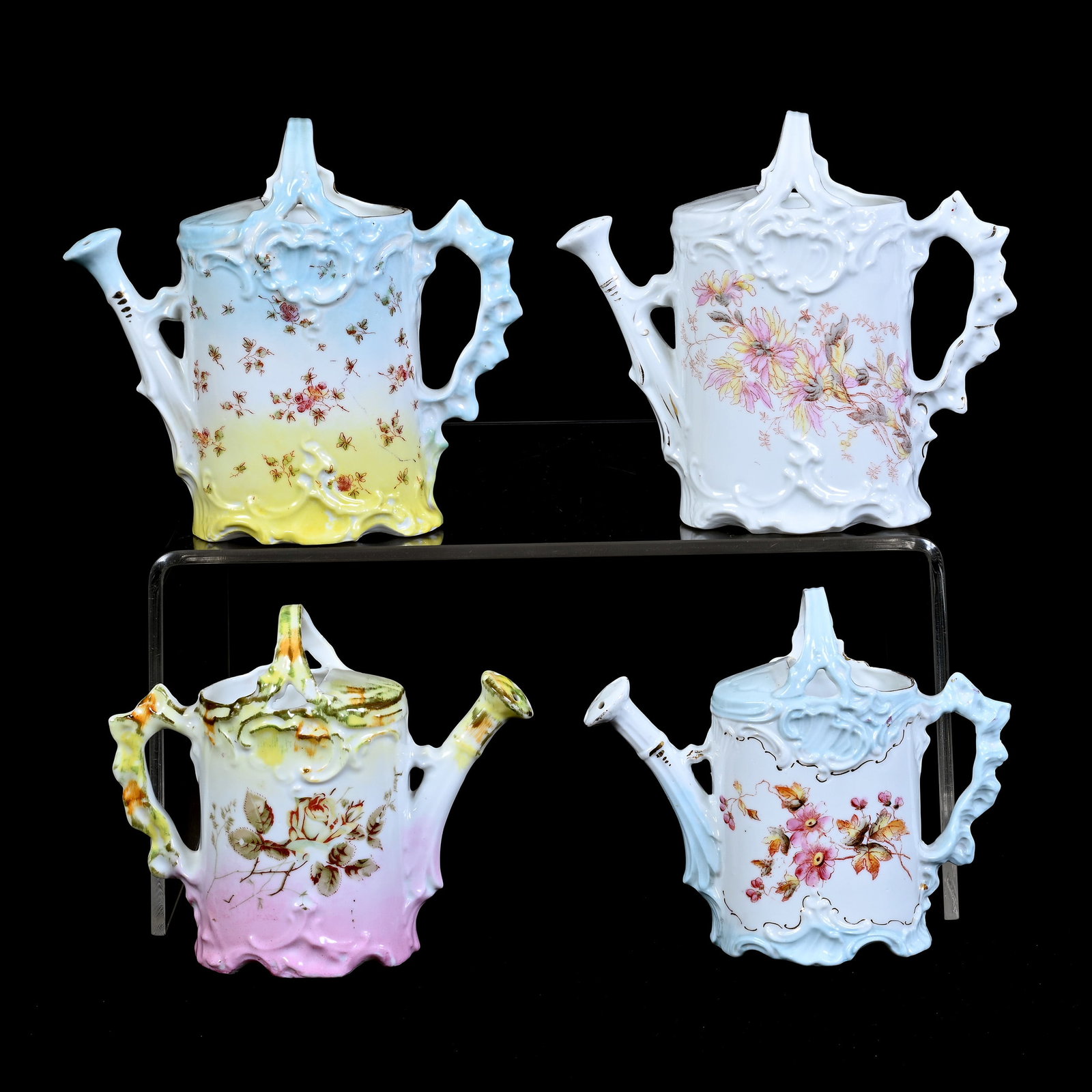 (4) Figural Sprinkler Cans, Unmarked Prussia Style (1 of 3)