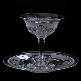 Champagne Stem & Underplate, Signed Sinclaire