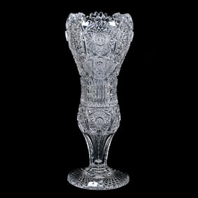 Pedestal Vase, American Brilliant Cut Glass