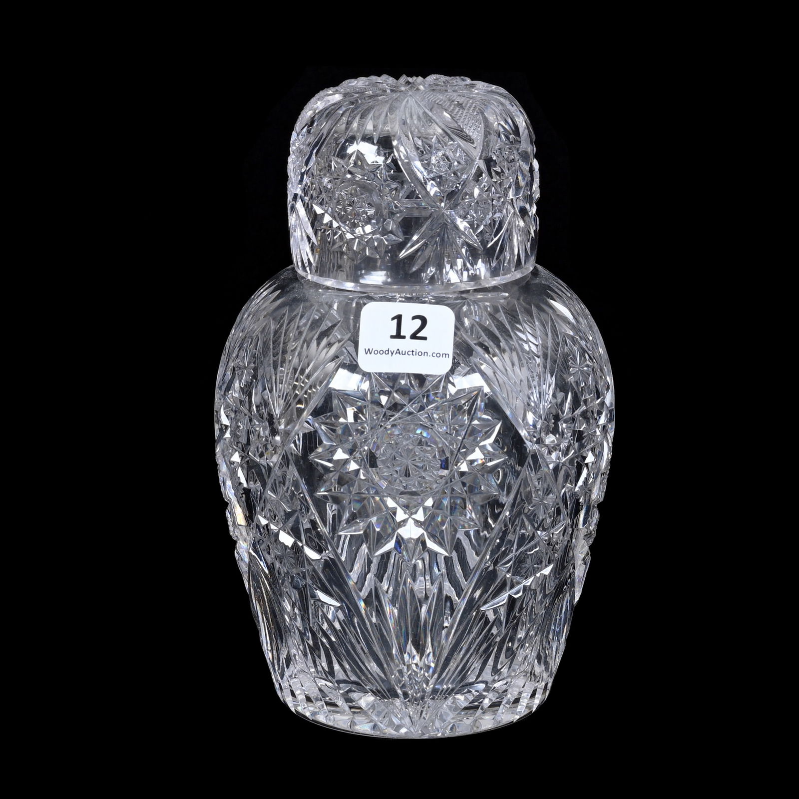 Covered Jar, American Brilliant Cut Glass, Desdemona Pattern By Clark (1 of 3)