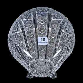 Shell Dish, American Brilliant Cut Glass