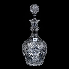 Decanter, American Brilliant Cut Glass, Middlesex Pattern By New England