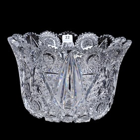 Champagne Bucket, American Brilliant Cut Glass, Eleanor Pattern By J. Hoare