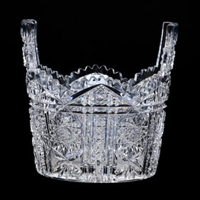 Ice Tub, Tab Handles, American Brilliant Cut Glass