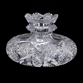 Flower Center, American Brilliant Cut Glass, Empress Pattern By Libbey