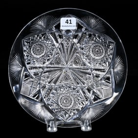 Plate, American Brilliant Cut Glass, Signed Libbey Wedgemere Pattern