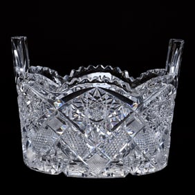Ice Tub, Tab Handles, American Brilliant Cut Glass
