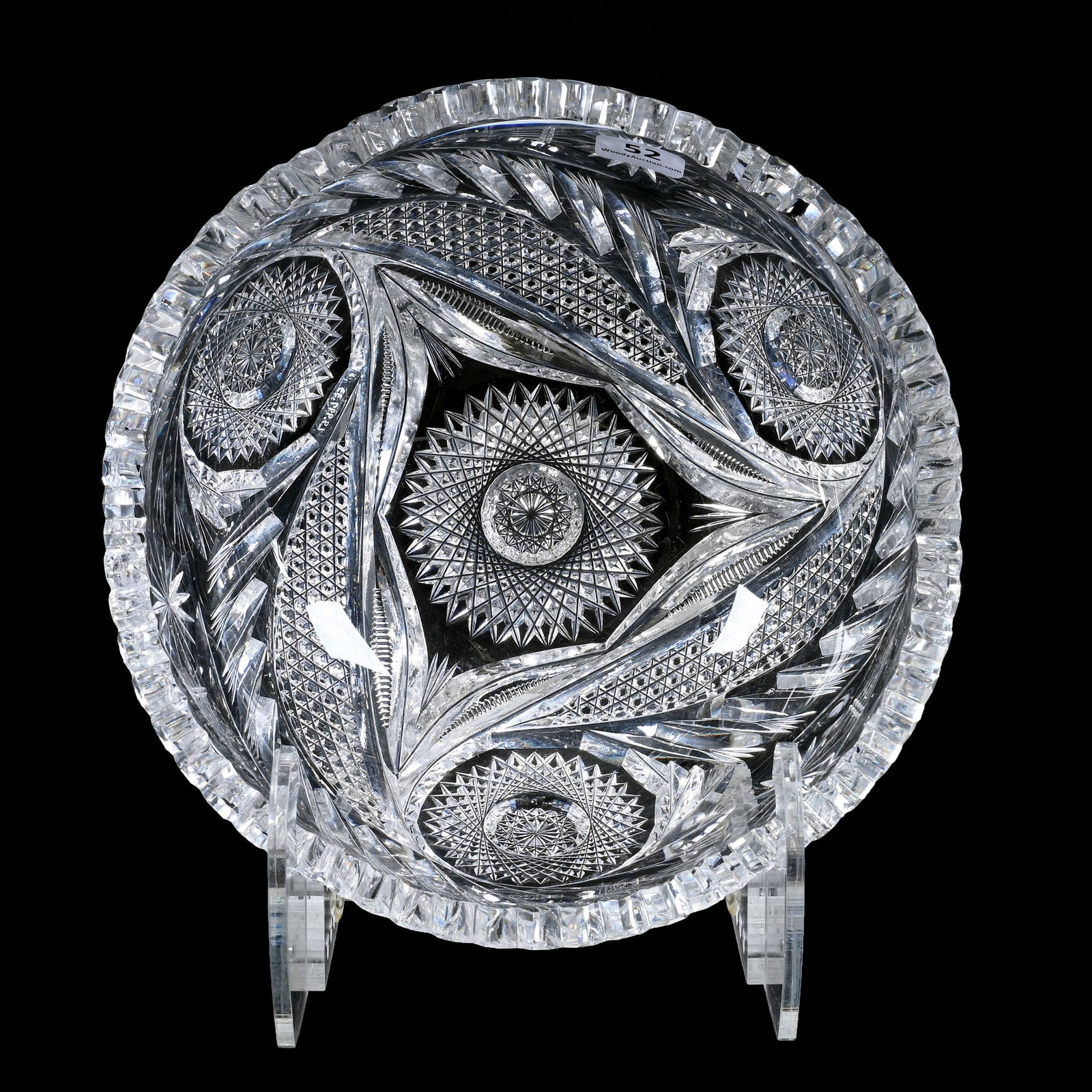 Bowl, American Brilliant Cut Glass, Carnegie Pattern By Pitkin & Brooks (1 of 4)