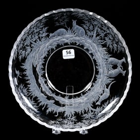 Plate, BPCG, Rare Scene With Finely Engraved Decor Of Five Kangaroos