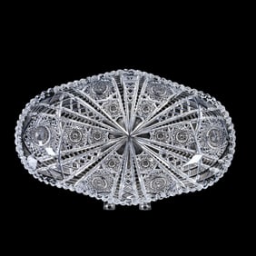 Ice Cream Tray, American Brilliant Cut Glass, Signed Gundy & Clapperton Wedgemere Pattern