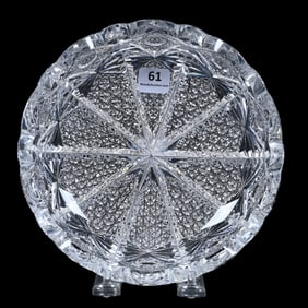 Low Bowl, American Brilliant Cut Glass, Signed Hawkes Napoleon Pattern