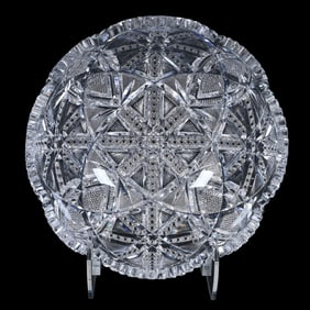 Bowl, American Brilliant Cut Glass, Rochester Pattern By Fry, Beautiful Blank