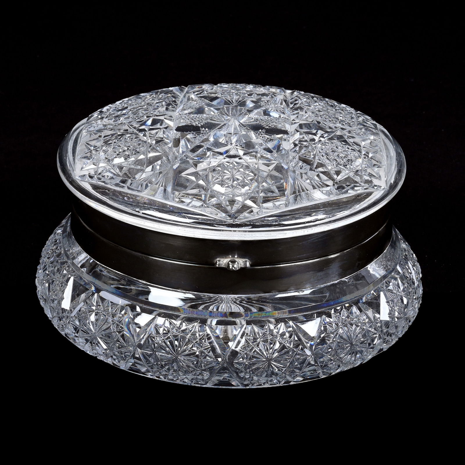 Dresser Box, American Brilliant Cut Glass, Pattern #116 By Meriden (1 of 3)