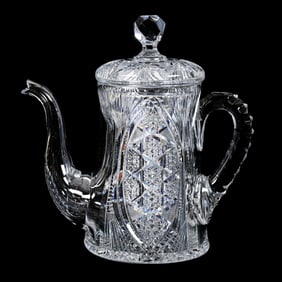 Coffee Pot, American Brilliant Cut Glass