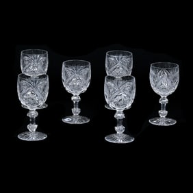 (6) Goblets, American Brilliant Cut Glass