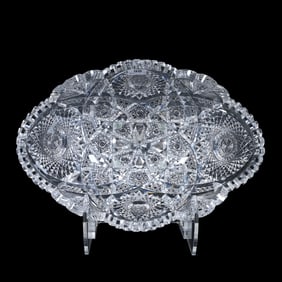 Banana Bowl, American Brilliant Cut Glass, Spencer Pattern By Shotton