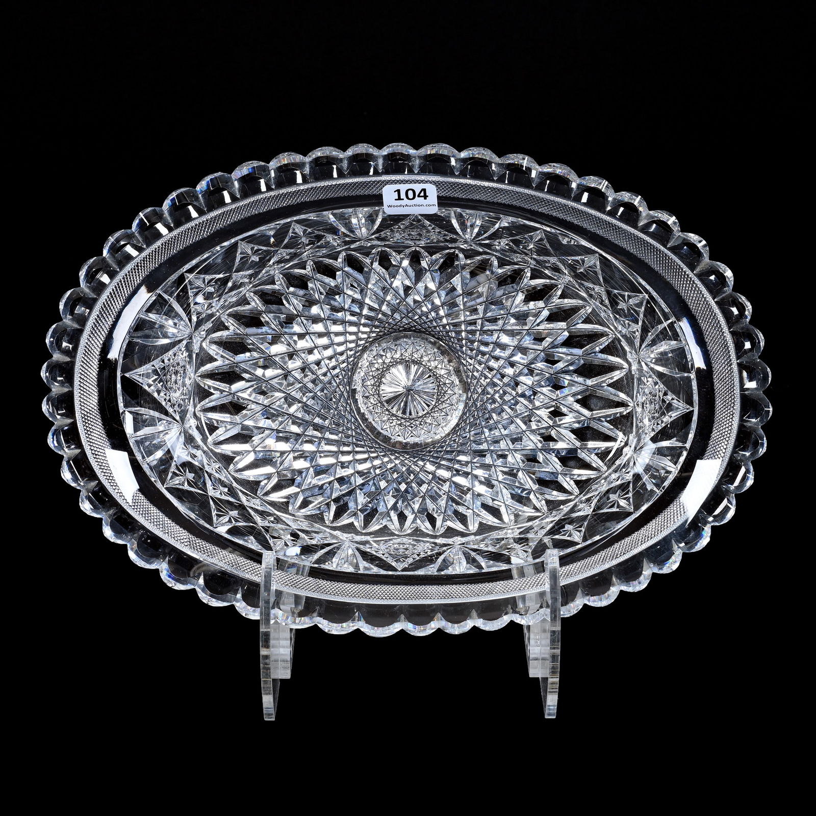 Oval Dish, American Brilliant Cut Glass, Signed Hawkes (1 of 3)