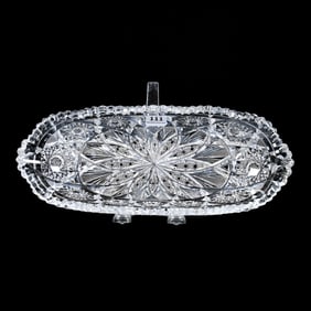 Celery Tray, American Brilliant Cut Glass, Rex Pattern Variation, Attributed To Tuthill