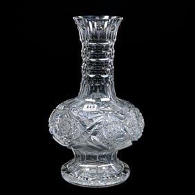 Pedestal Carafe, American Brilliant Cut Glass, Blank Attributed To Pairpoint