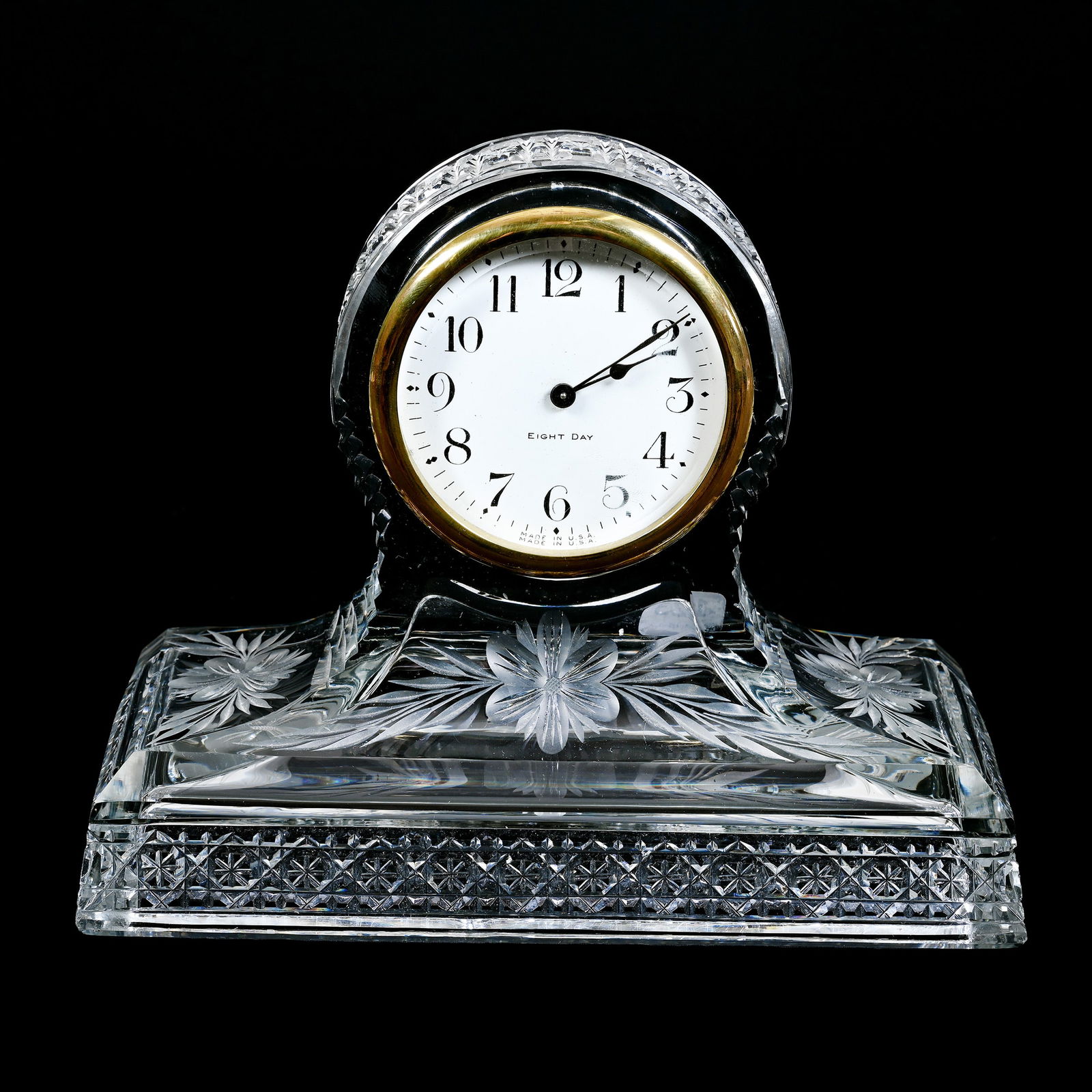 Desk Clock, American Brilliant Cut Glass (1 of 3)