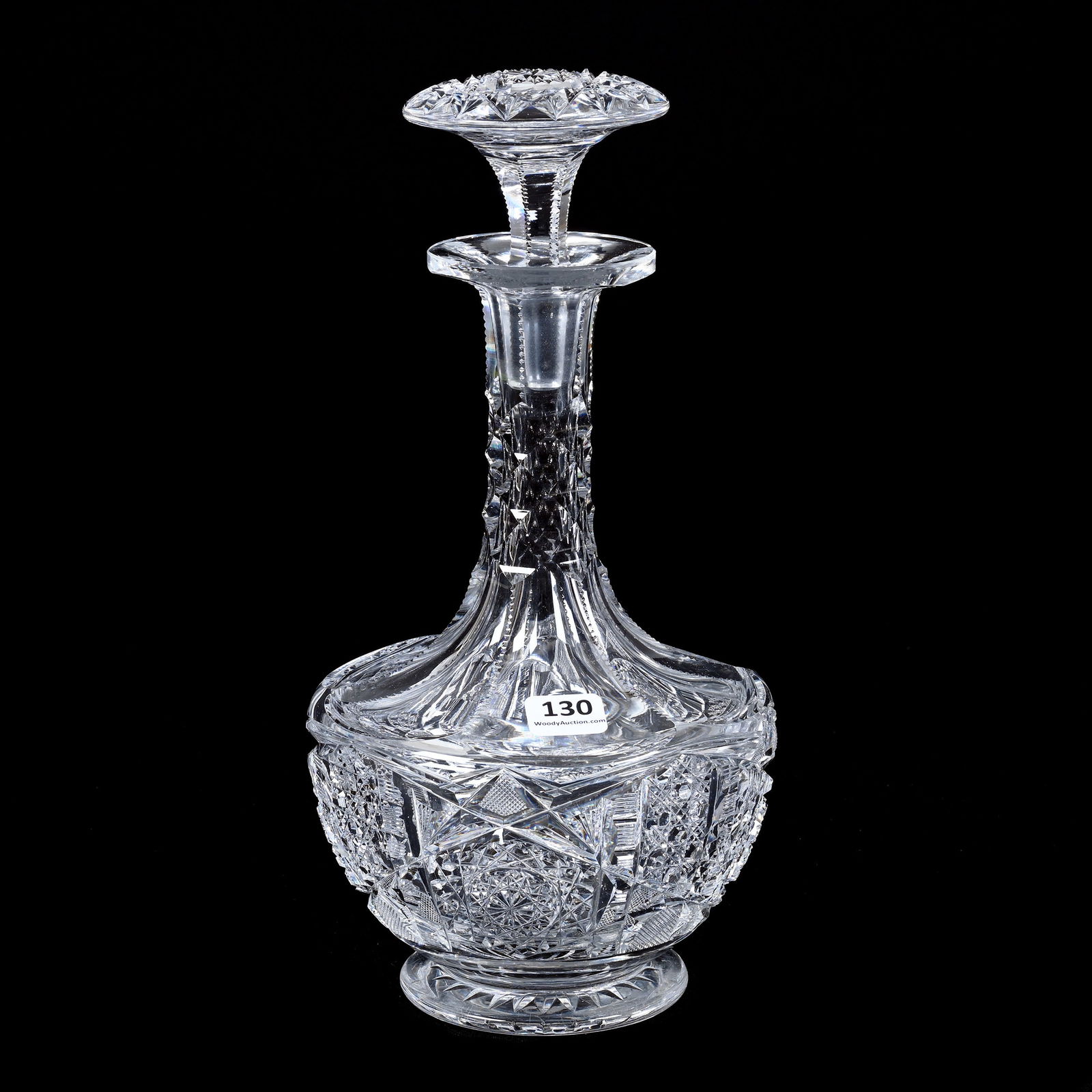 Footed Decanter, American Brilliant Cut Glass, Cambria Pattern By Egginton (1 of 3)