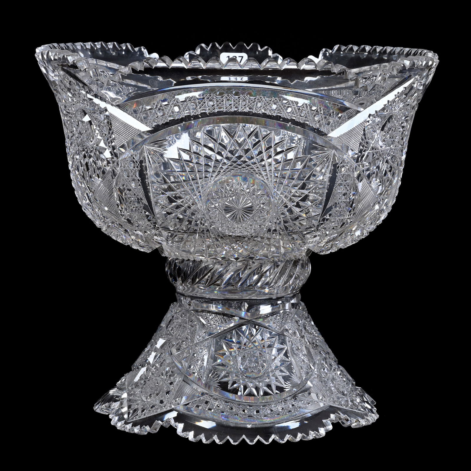 Punch Bowl, Two Part, American Brilliant Cut Glass (1 of 3)
