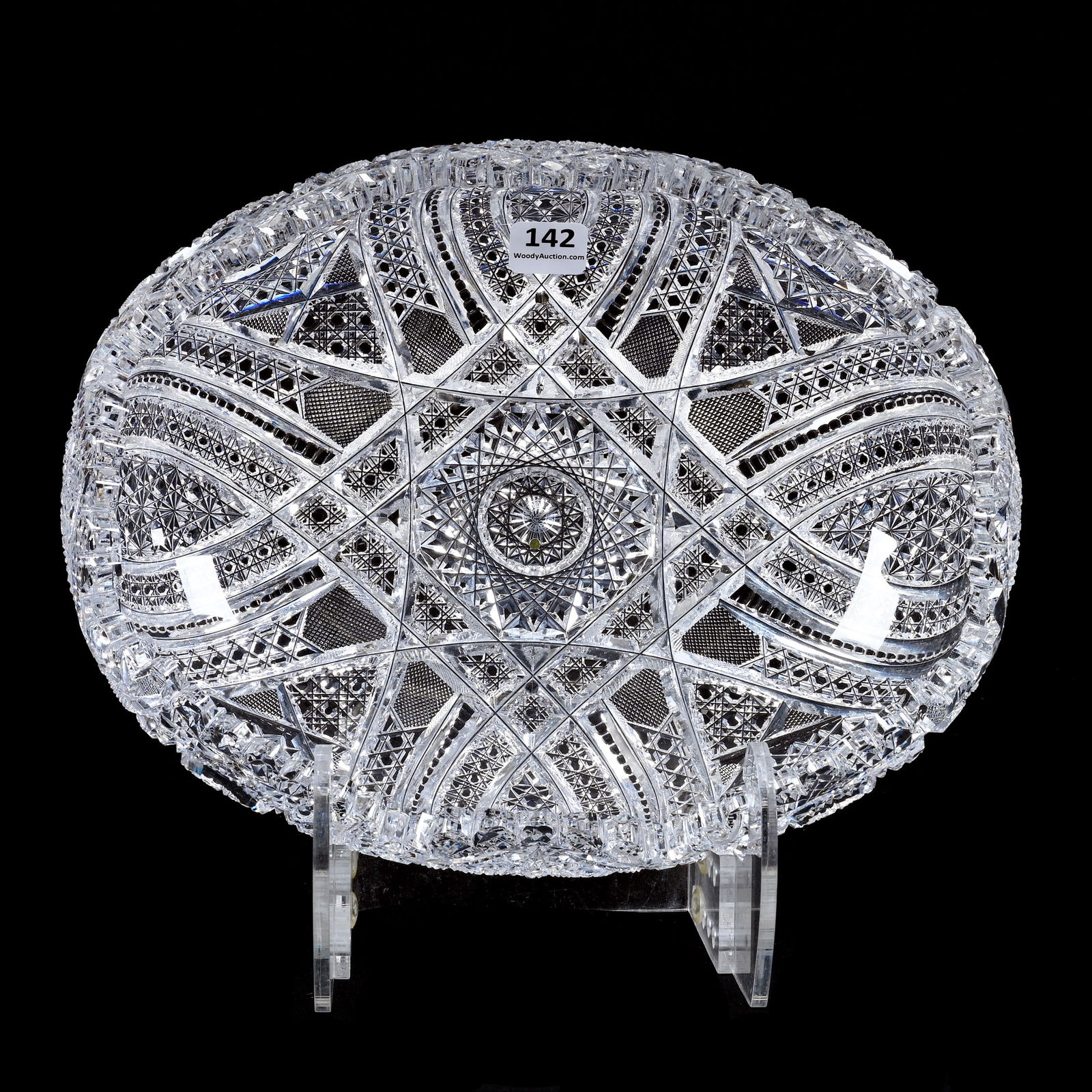 Oval Bowl, American Brilliant Cut Glass, Signed J. Hoare (1 of 3)