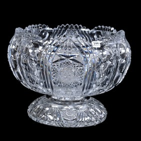 Punch Bowl, Two Part, American Brilliant Cut Glass