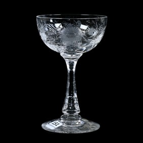 Champagne Stem, American Brilliant Cut Glass, China Aster By Hawkes