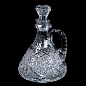 Cordial Decanter, American Brilliant Cut Glass, Genoa Pattern By Clark