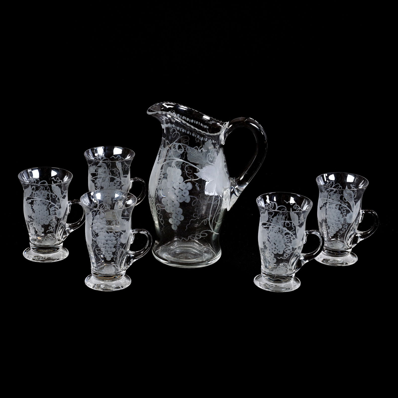 Juice Set, American Brilliant Cut Glass, Signed Tuthill Vintage Pattern (1 of 3)