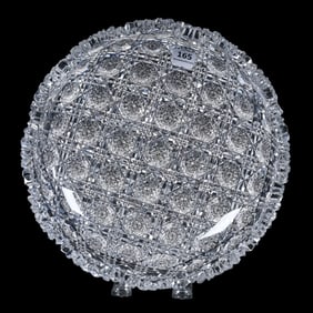 Bowl, American Brilliant Cut Glass, Signed J. Hoare Kohinoor Pattern