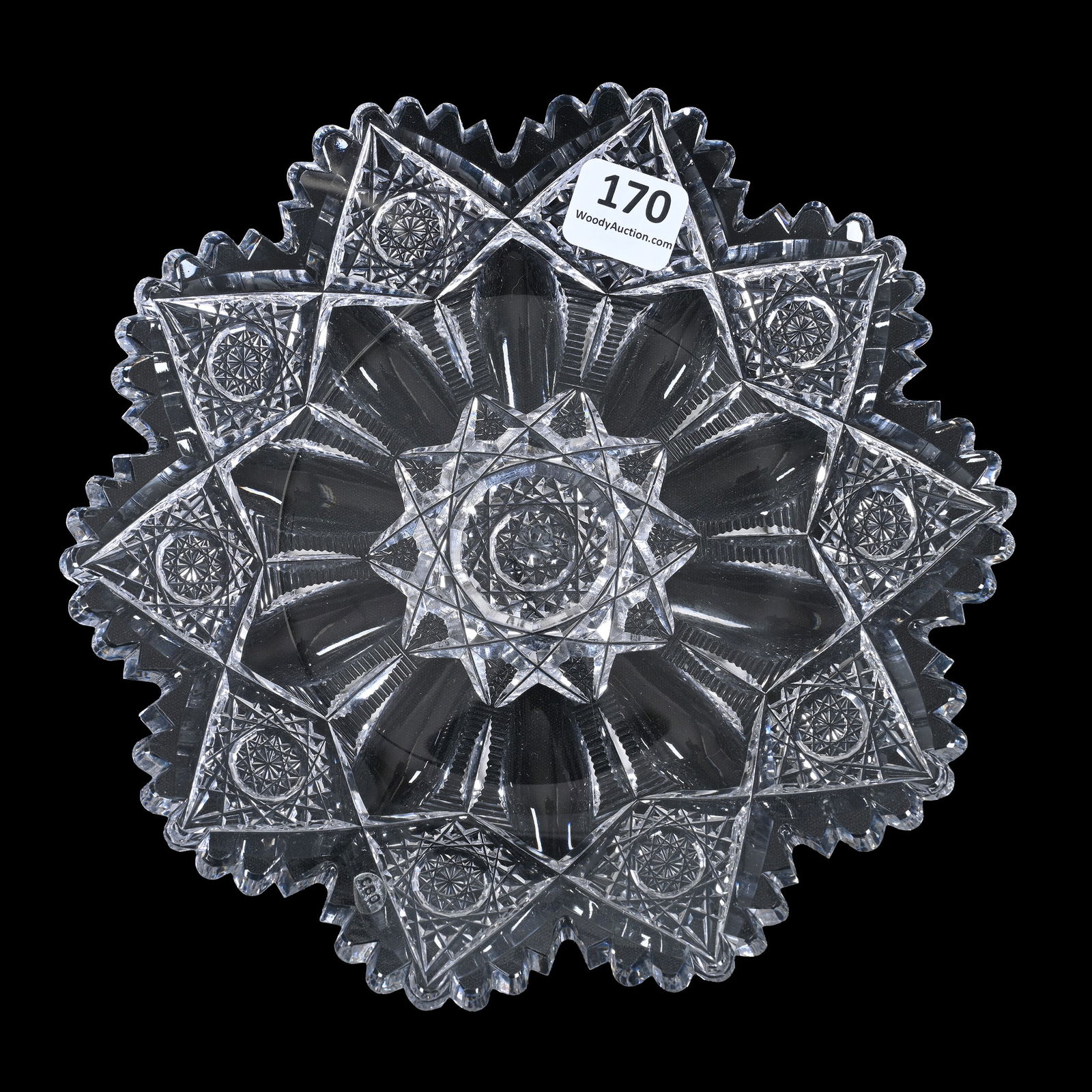 Plate, American Brilliant Cut Glass, Signed Hawkes Brunswick Pattern (1 of 2)