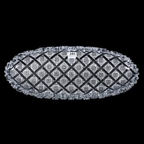 Celery Tray, American Brilliant Cut Glass, Signed Egginton Trellis Pattern