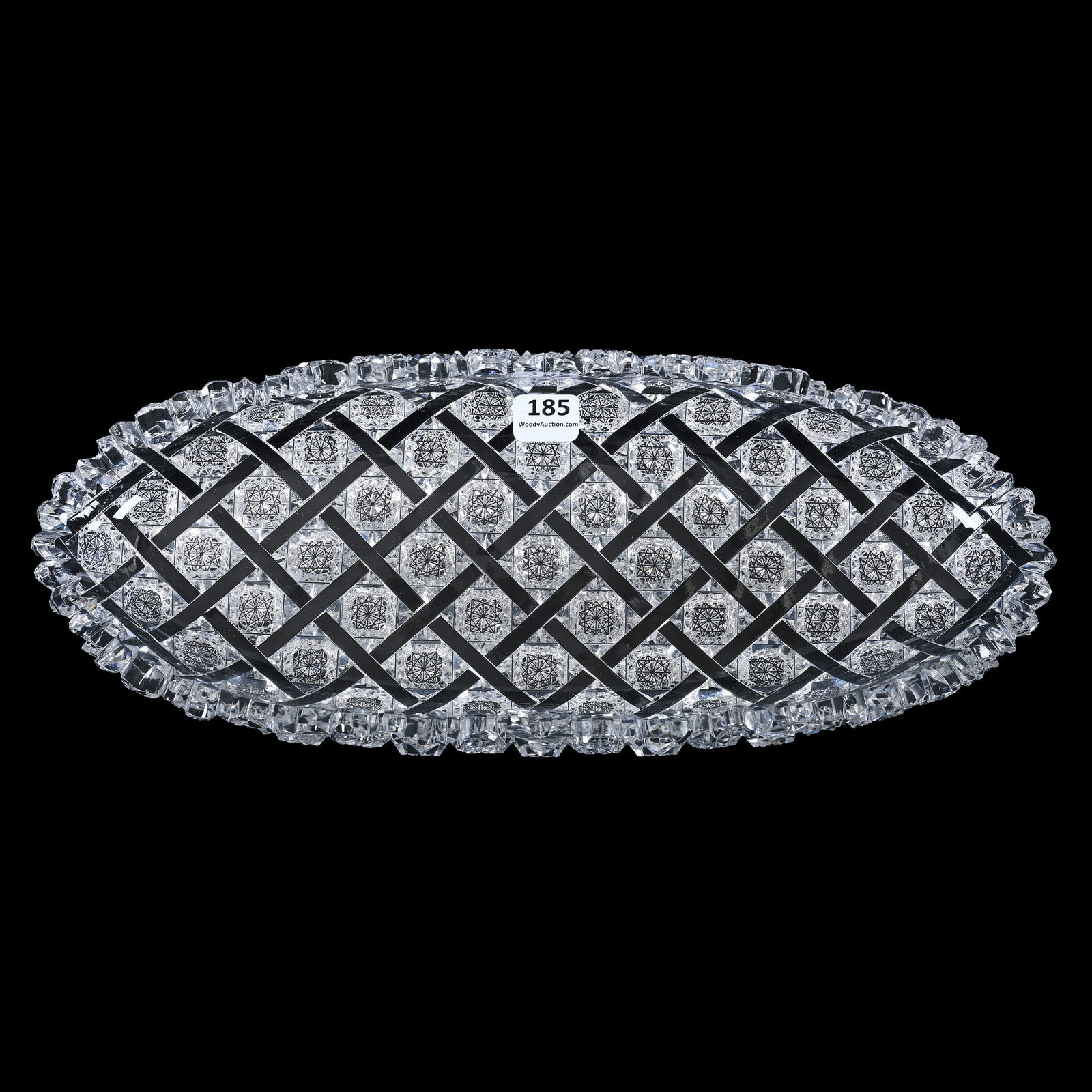 Celery Tray, American Brilliant Cut Glass, Signed Egginton Trellis Pattern (1 of 3)