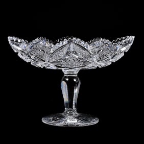Pedestal Celery Tray, American Brilliant Cut Glass