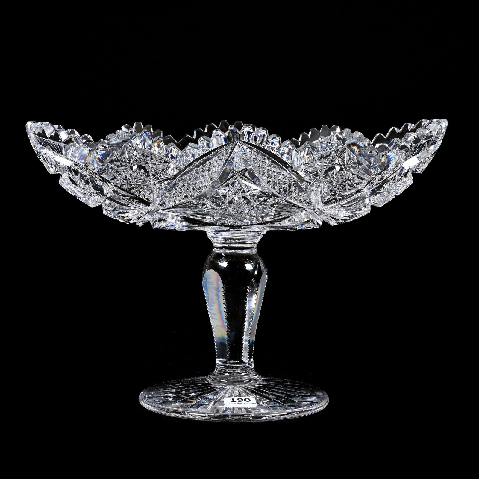 Pedestal Celery Tray, American Brilliant Cut Glass (1 of 3)