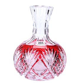 Water Carafe, BPCG, Red Cut To Clear, Pattern 2900/17 By Val St. Lambert