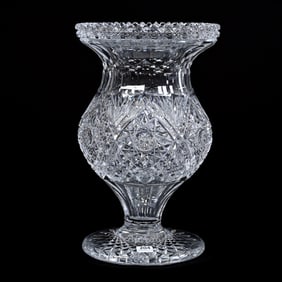 Pedestal Urn Vase, American Brilliant Cut Glass