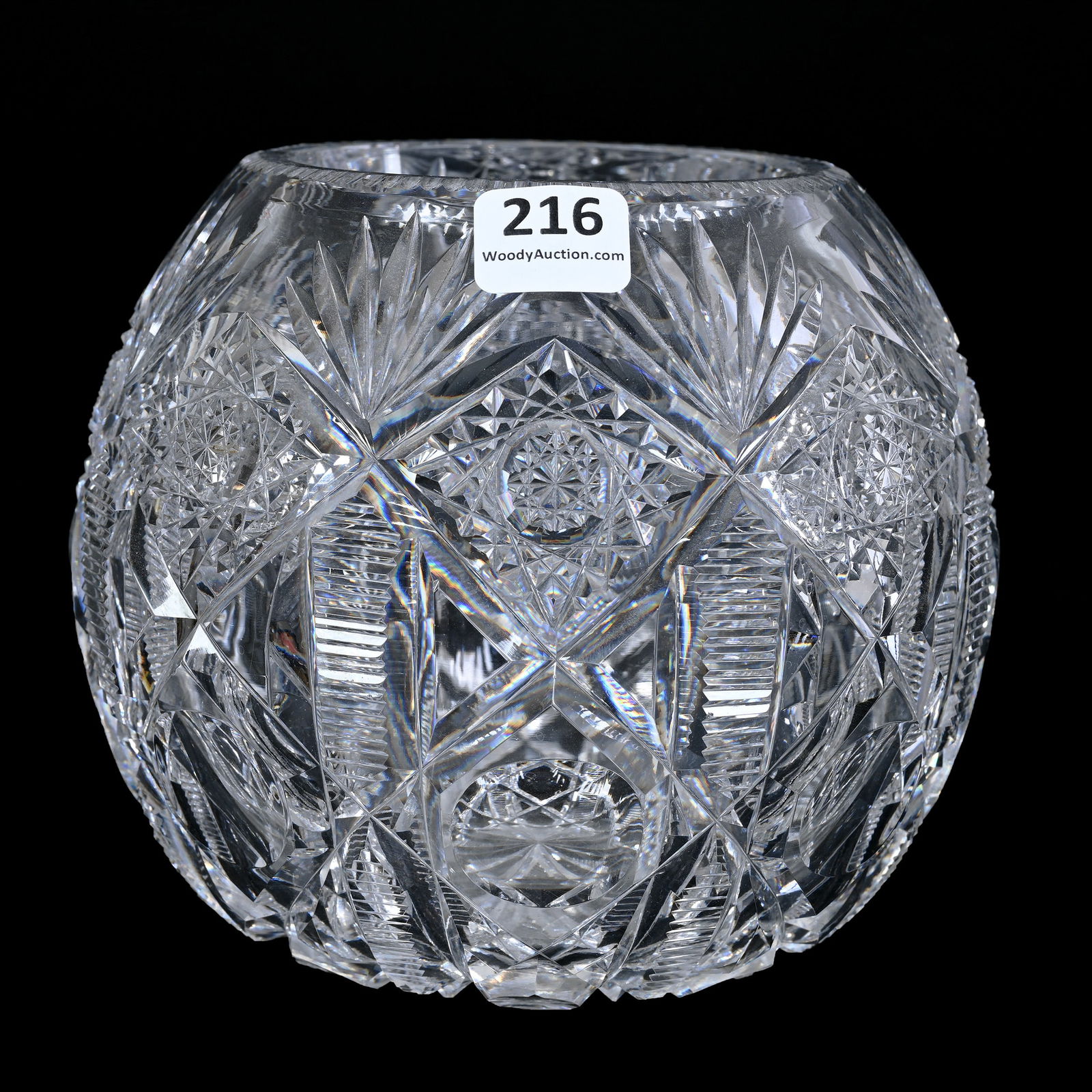 Rosebowl, American Brilliant Cut Glass, Navarre Pattern By Hawkes (1 of 3)
