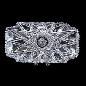 Rectangular Tray, American Brilliant Cut Glass, Parisian By Dorflinger