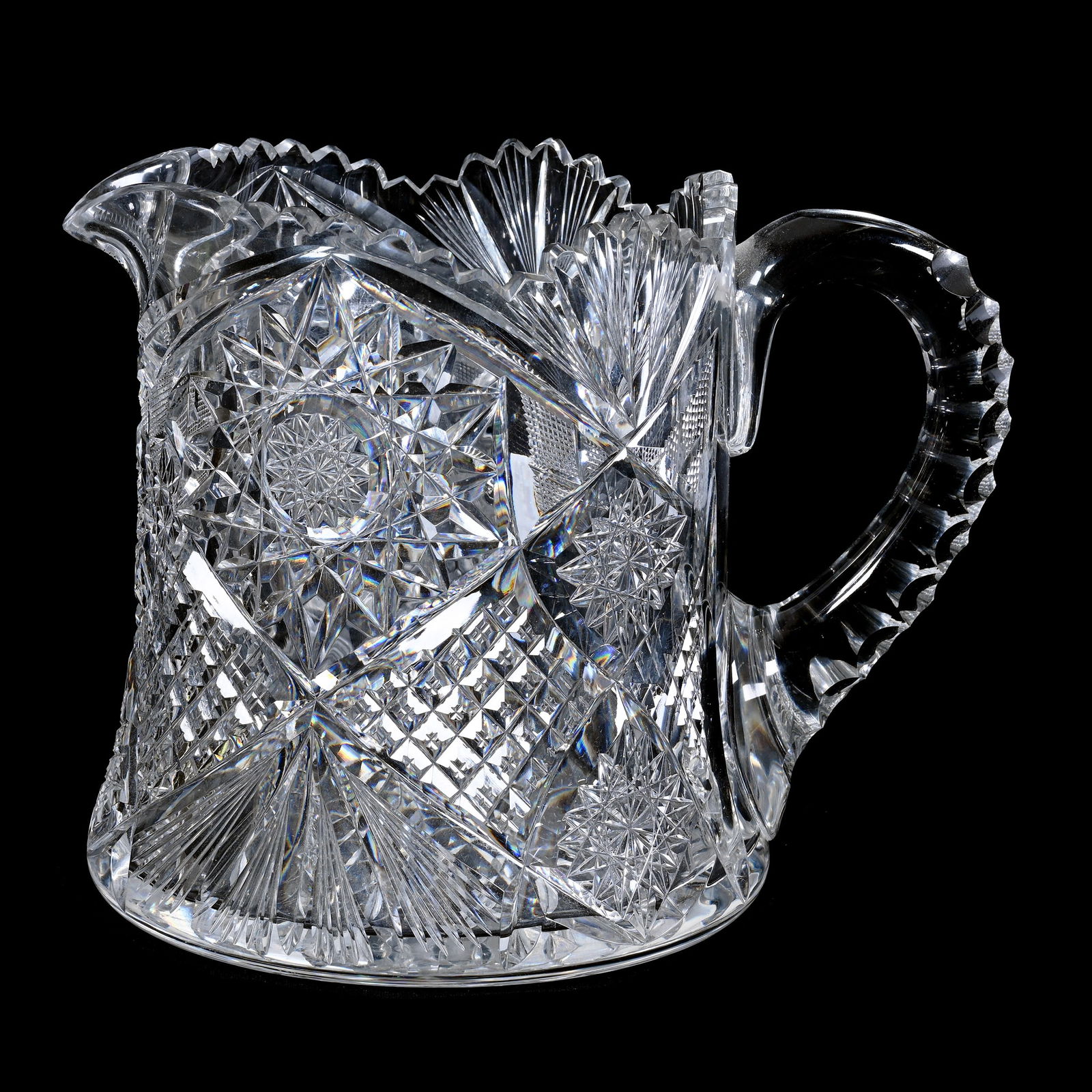 Cider Pitcher, American Brilliant Cut Glass, Signed Libbey Sultana Pattern (1 of 3)