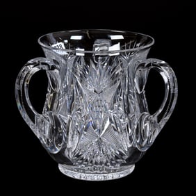 Loving Cup, Three Handles, American Brilliant Cut Glass