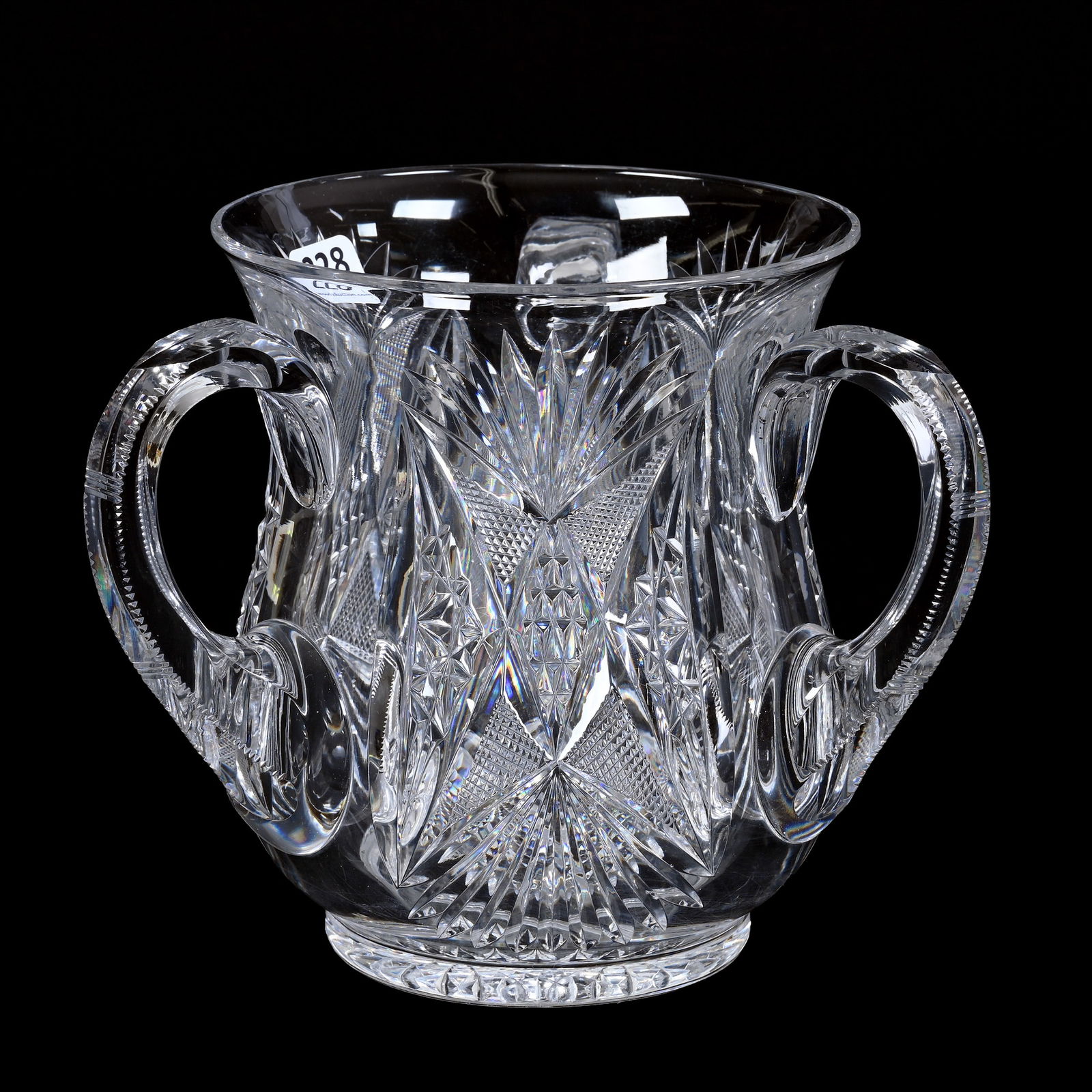 Loving Cup, Three Handles, American Brilliant Cut Glass (1 of 3)