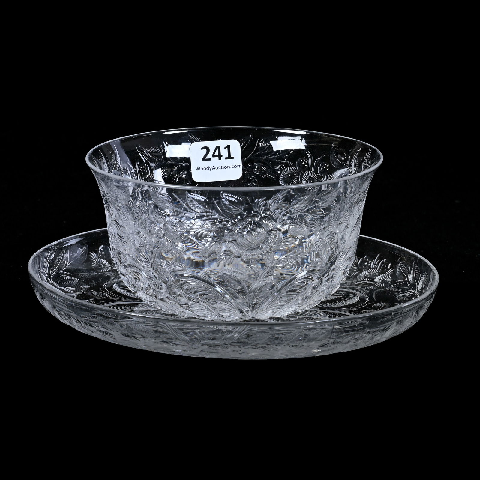 Finger Bowl/Underplate, American Brilliant Cut Glass, Signed Hawkes Rock Crystal (1 of 3)