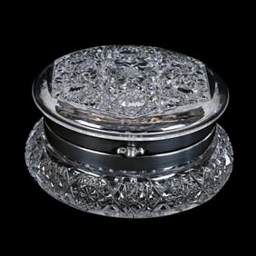 Jewel Box, American Brilliant Cut Glass, Pattern #116 By Meriden