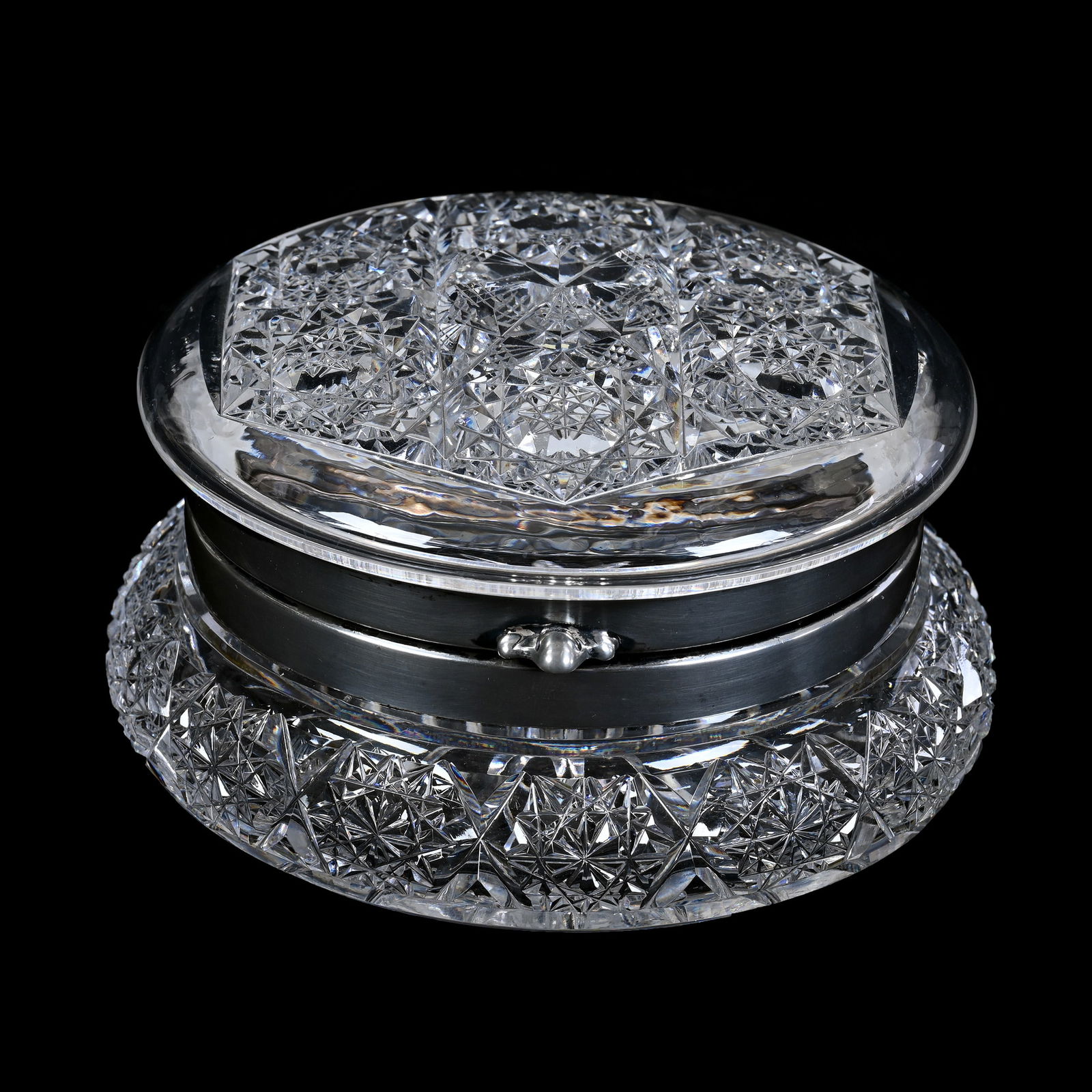 Jewel Box, American Brilliant Cut Glass, Pattern #116 By Meriden (1 of 3)