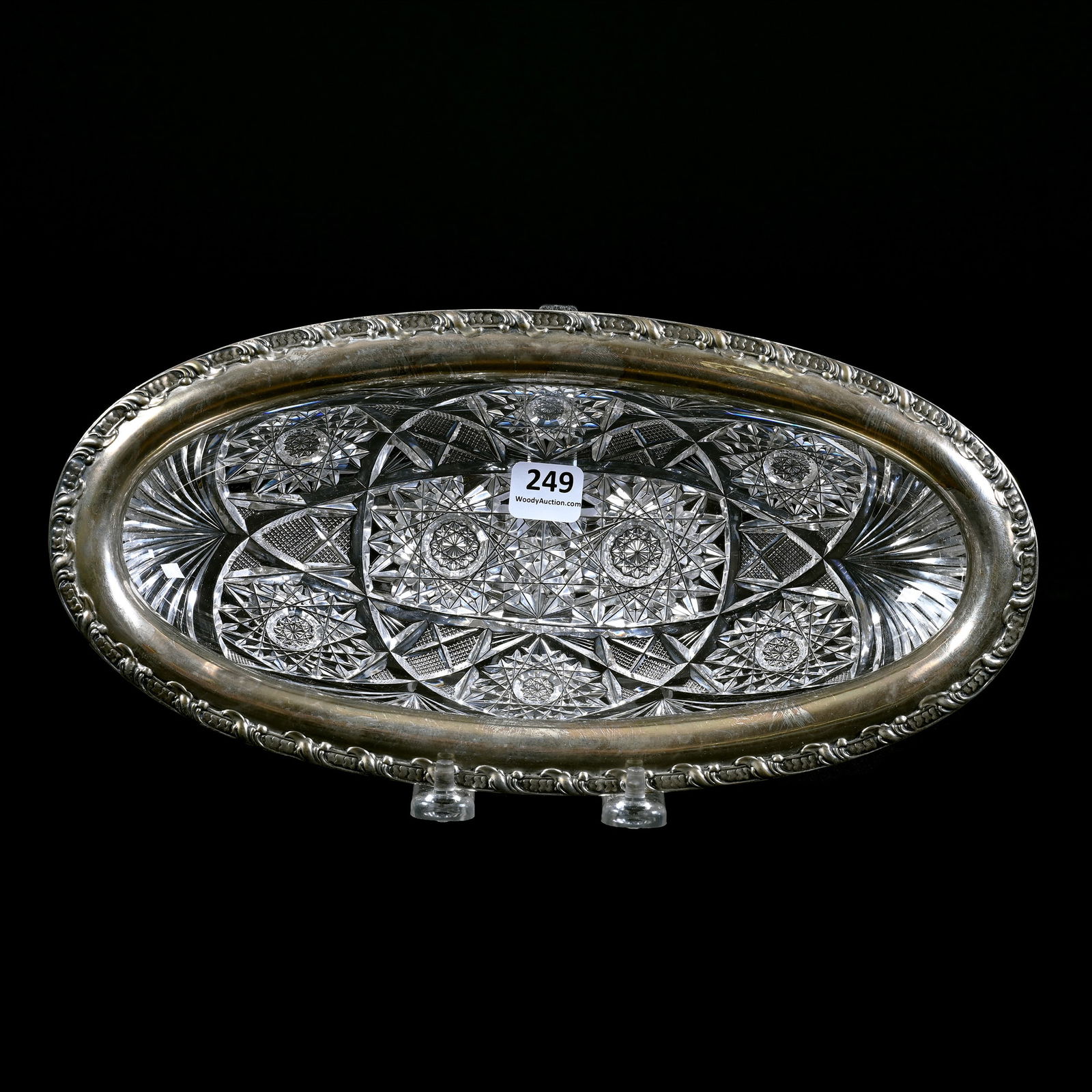 Celery Tray, American Brilliant Cut Glass, Sterling Silver Rim (1 of 3)