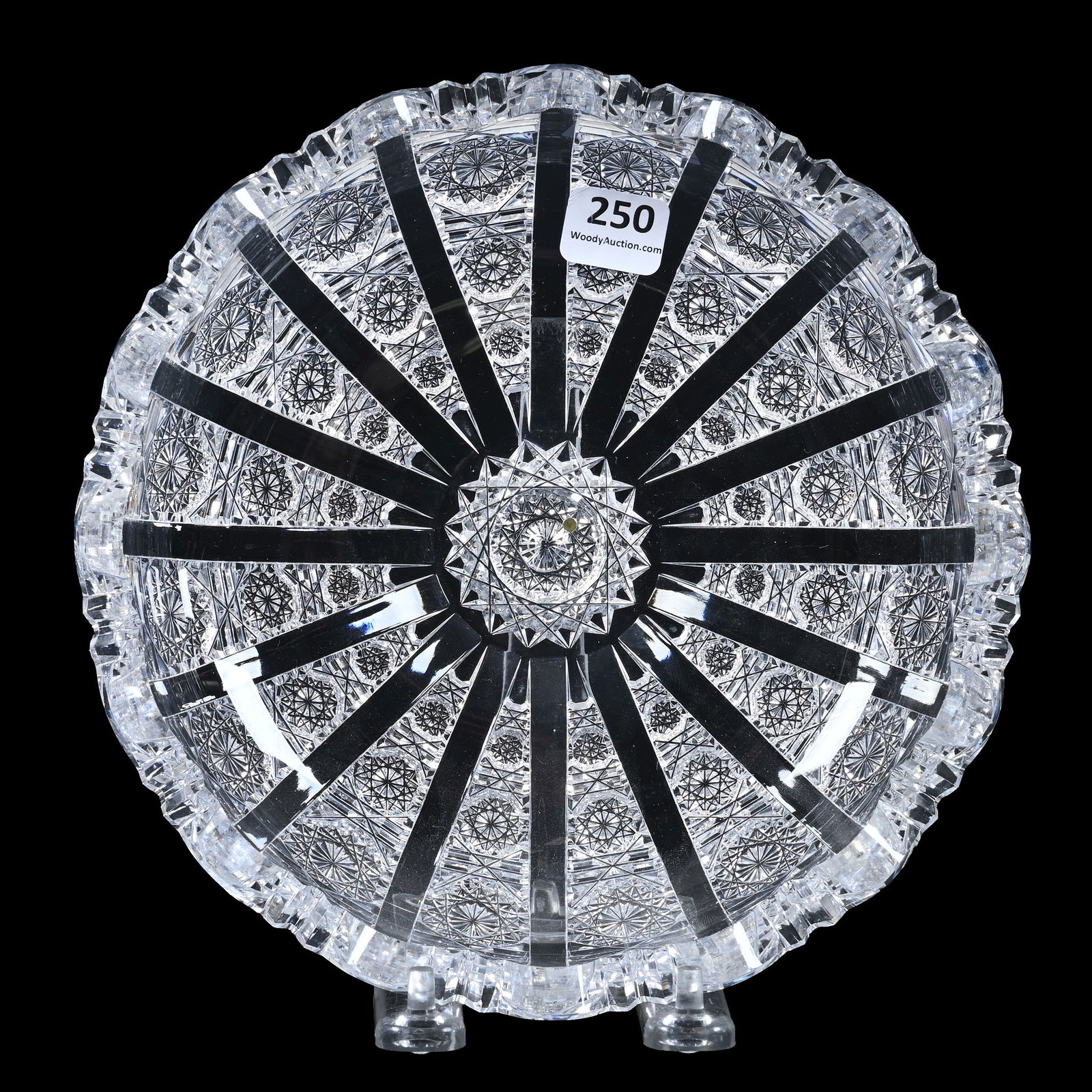 Low Bowl, American Brilliant Cut Glass, Signed Hawkes Panel Pattern (1 of 4)