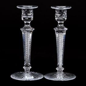 Pair Candlesticks, American Brilliant Cut Glass